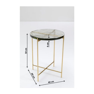 Table d'appoint Ice 40cm pieds dorés Kare Design