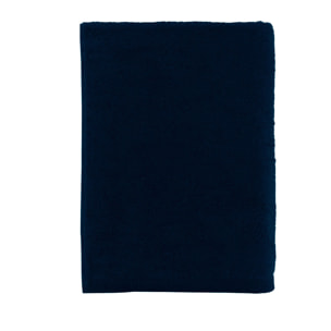 Serviette de bain unie en coton, AQUA, Bleu Marine