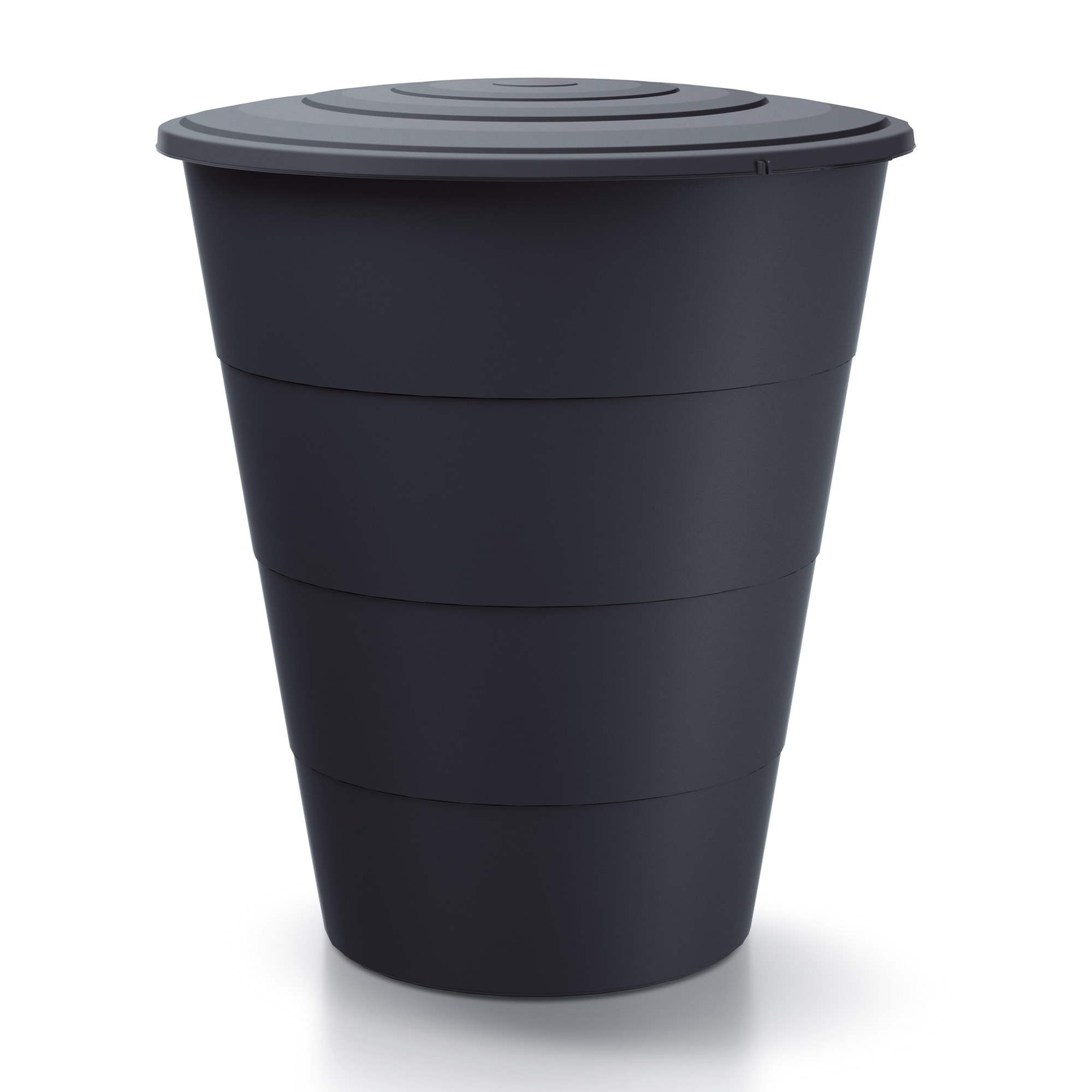 Barril de agua de lluvia 210l smooth de plastico en color antracita 75,3 (largo) x 75,3 (ancho) x 86,5 (altura) cm + set de accesorios