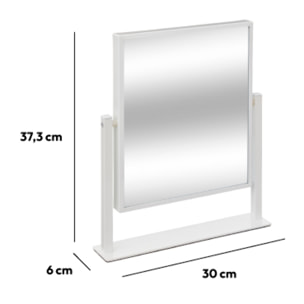 Miroir sur pied rectangle blanc
