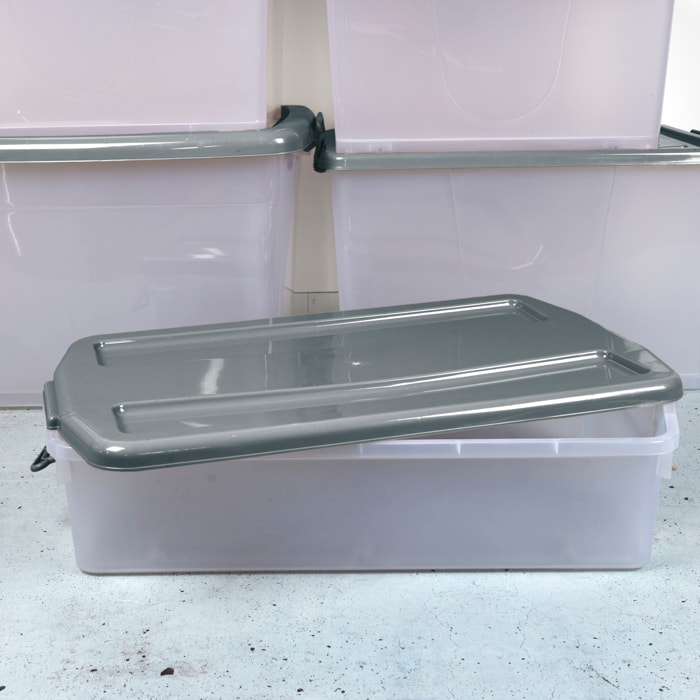 Boite De Rangement Plastique Dessous De Lit 45l