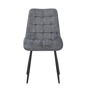 Chaise de salle a manger en tissu haut de gamme  "Yanis" - Lot de 4 - Gris