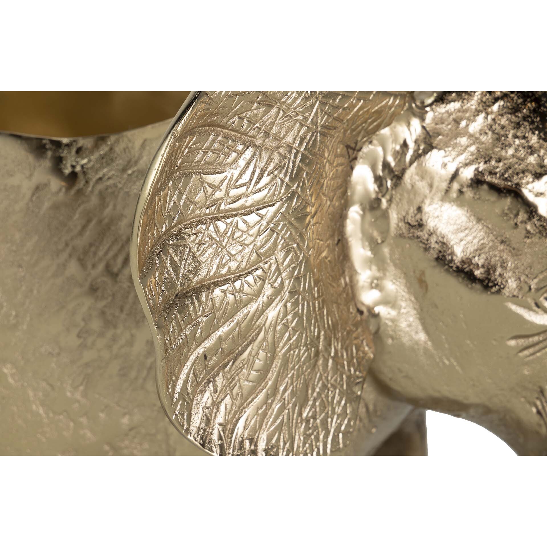 Champanera Elefante Aluminio Dorado 57x39x38 Cm