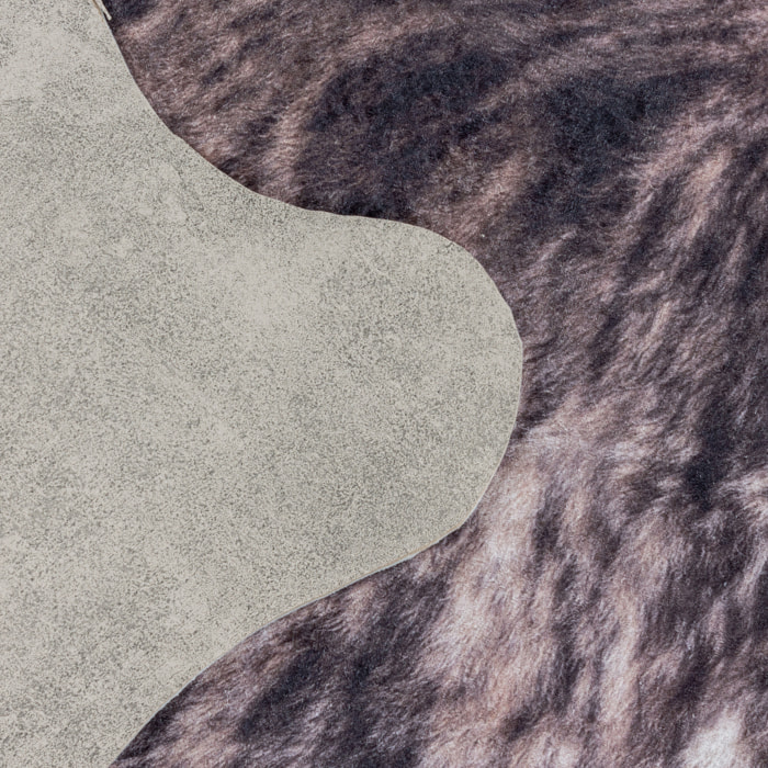 ETOSHA - Tapis imitation peau effet moucheté marron