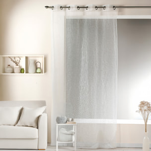 Voilage en organza dévoré et brodé - Blanc