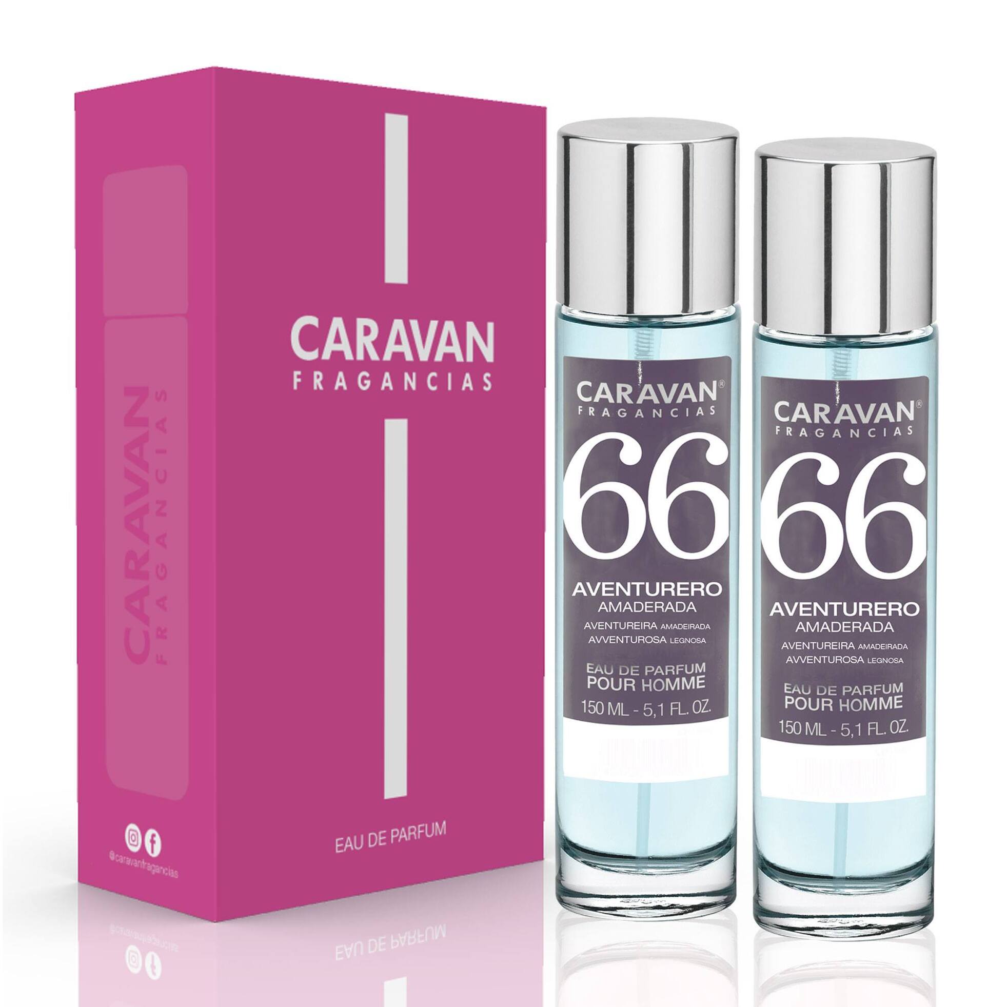Caravan fragancias - caja de regalo con 2 perfumes nº66 de 150 ml, para hombre