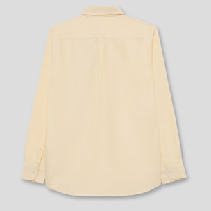 Polo Niño Manga Larga de Punto Camisa 100 % Algodón Color Blanco, Cuello Button-Down, Botones Frontales, Logo Bordado | Color: Amarillo claro | Street Monkey