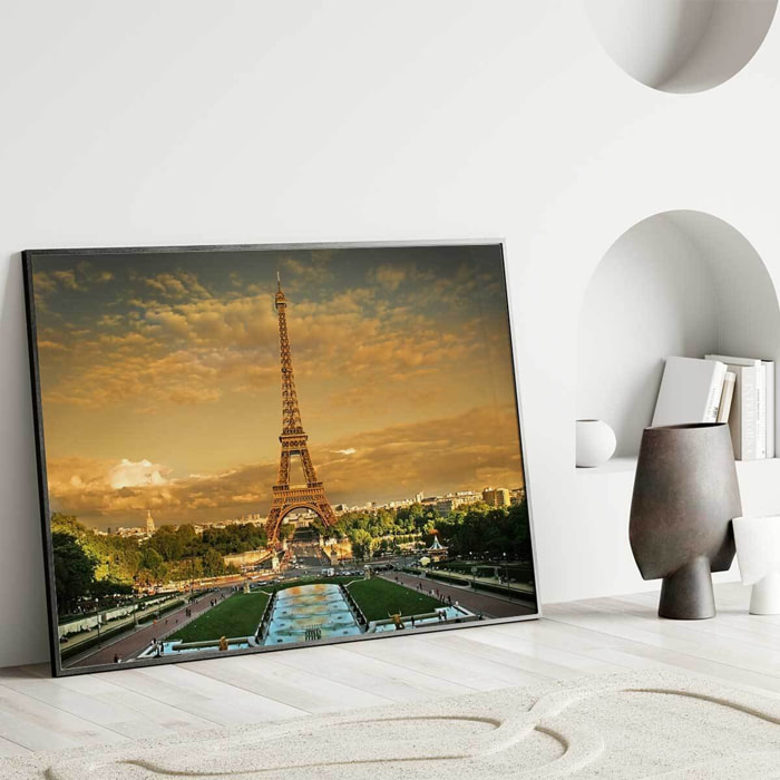 Affiche encadrée tour Eiffel Paris Affiche + cadre en métal - Noir