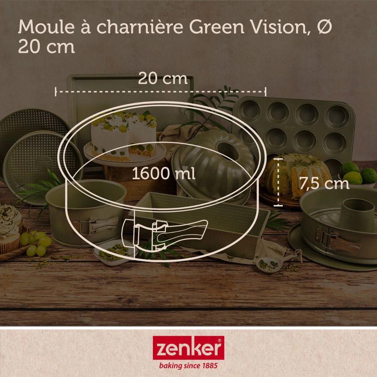 Ensemble avec 1 Moule à manqué à charnière, 1 spatule Zenker et 2 bols à mixer en inox Fackelmann