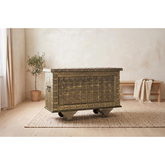 Baúle de Madera de Mango 116 Cm Estilo Vintage Artesanal