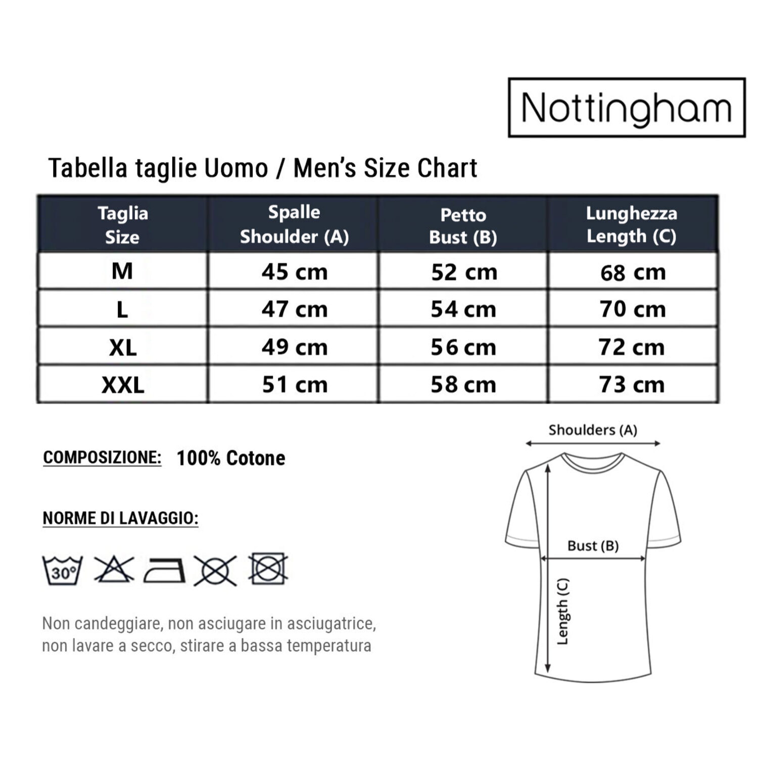 T-shirt da Uomo Girocollo in 100% Cotone Nottingham, Art. 25792 Rosso