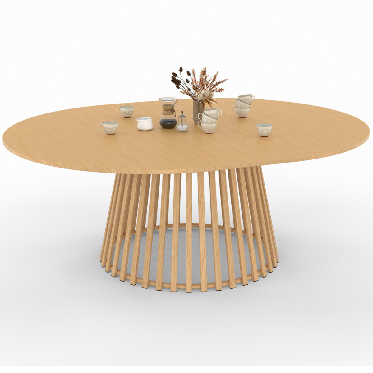 Table de jardin ronde extensible Hortensia Ø160-200cm