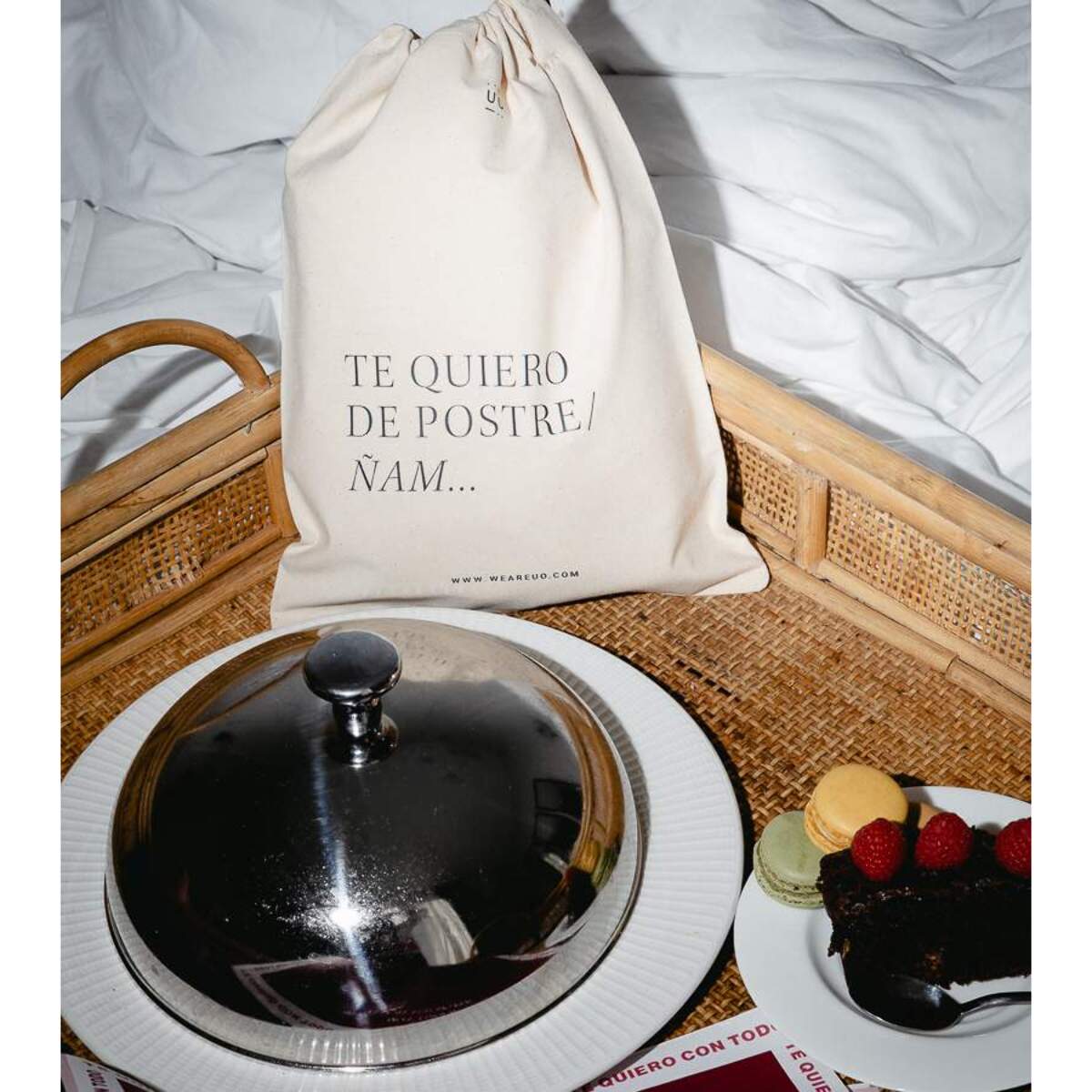 Bolsa tela regalo "Te quiero de postre. Ñam"