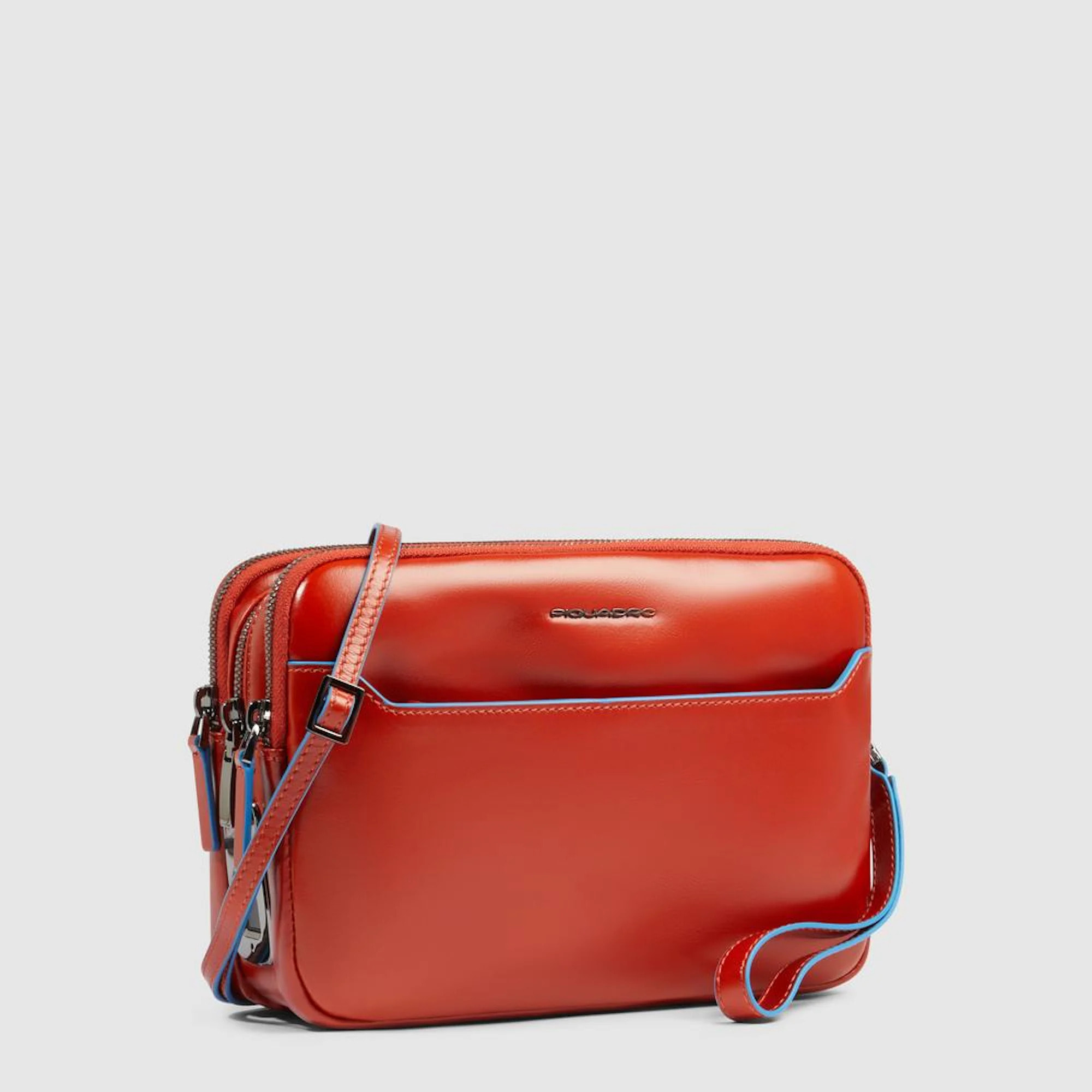 Piquadro Pochette porta iPad®mini con tracolla rimovibile e chiusura di sicurezza a impronta digitale