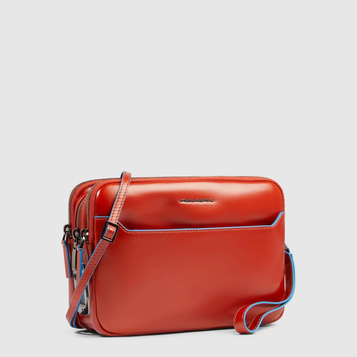 Piquadro Pochette porta iPad®mini con tracolla rimovibile e chiusura di sicurezza a impronta digitale