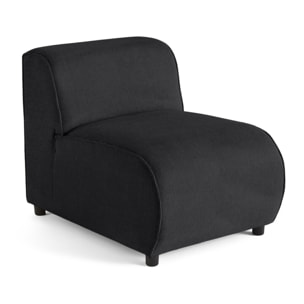 Suaro - Module d'assise sans accoudoirs en tissu texturé - Noir