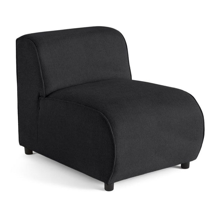 Suaro - Module d'assise sans accoudoirs en tissu texturé - Noir