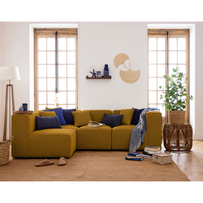 Arty - module d'assise droit - en tissu mailles 3D - Jaune