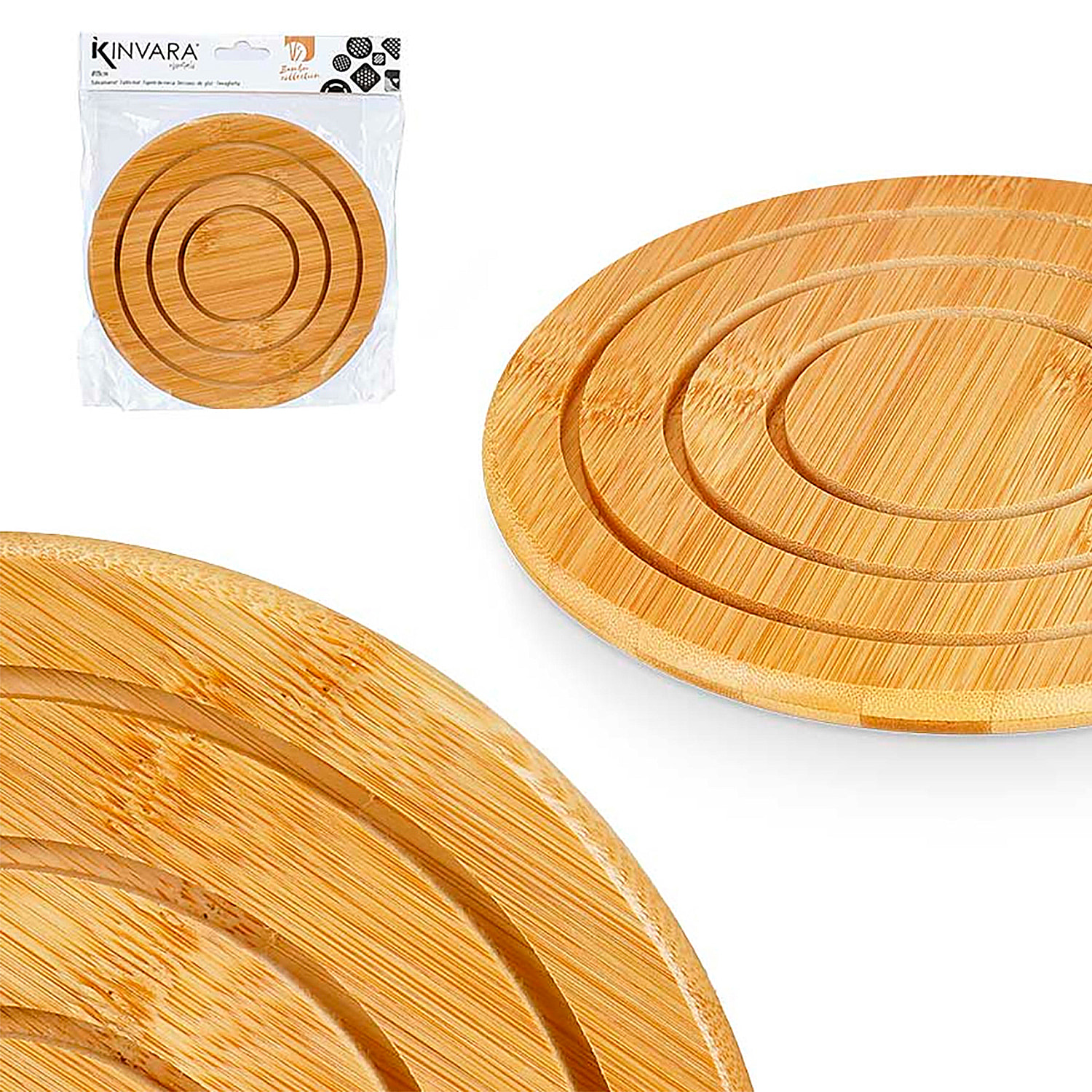 Tappeto rotondo in bamboo.