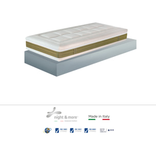 "ELEGANCE FOAM" H25 cm 90x200 guanciale Memory OMAGGIO 5 strati in FOAM arrotolato