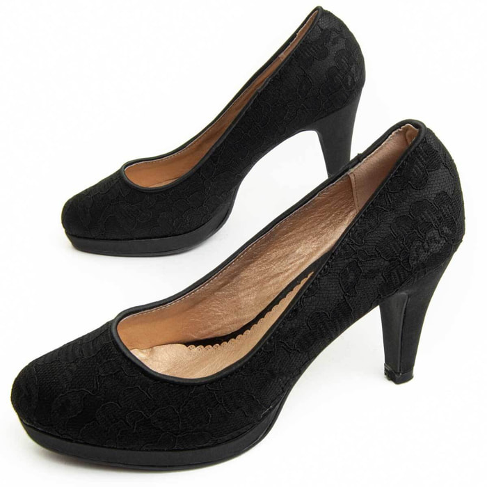 Zapato de tacón - Negro - Altura: 8 cm