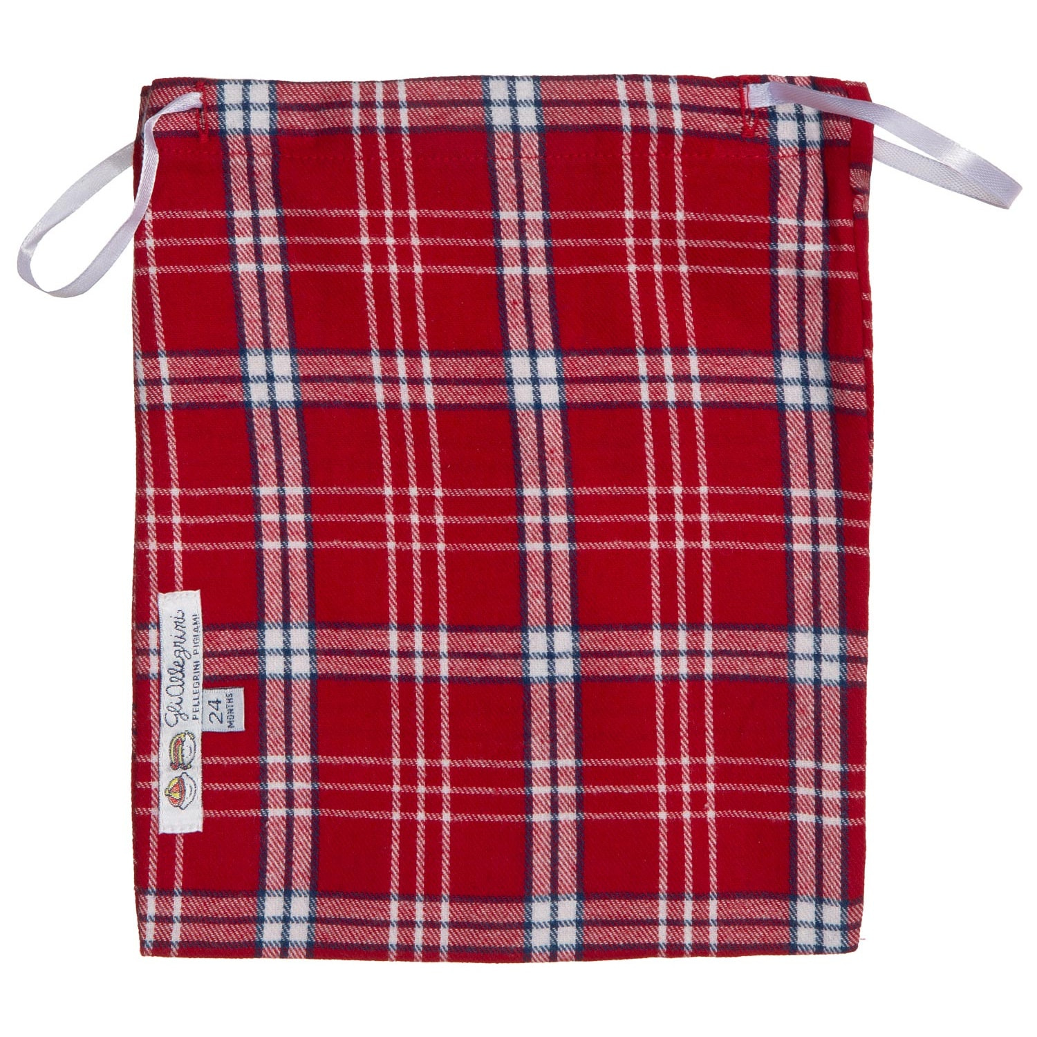 PIGIAMA BABY in flanella scozzese rosso e bianco