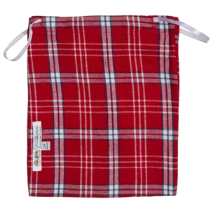 PIGIAMA BABY in flanella scozzese rosso e bianco