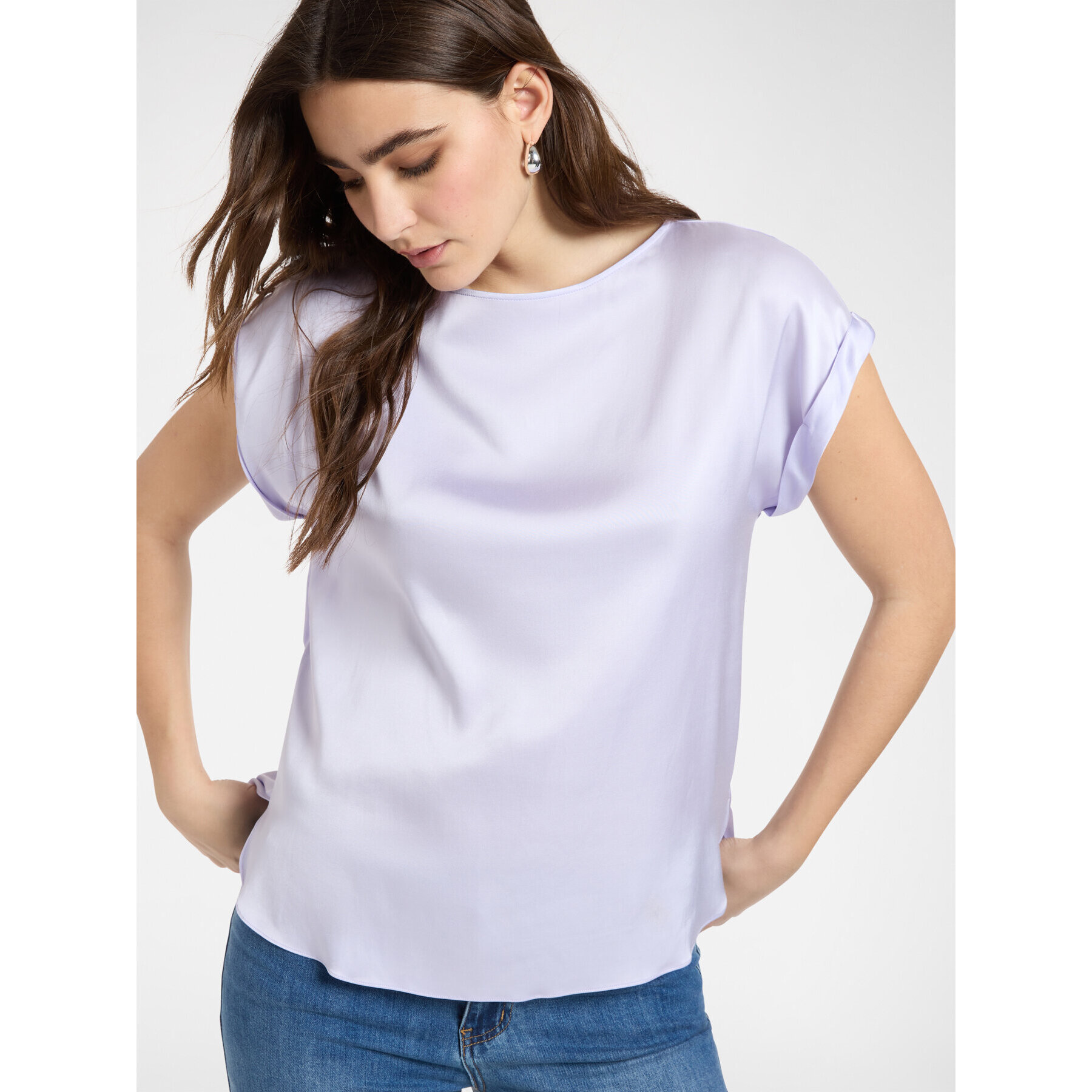 Elena Mirò - Blusa de satén - Violeta