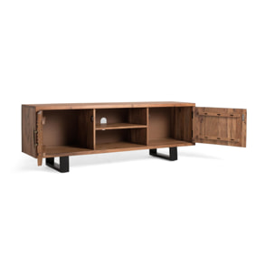 Mueble TV de Madera de Acacia 160 Cm Estilo Étnico Moderno