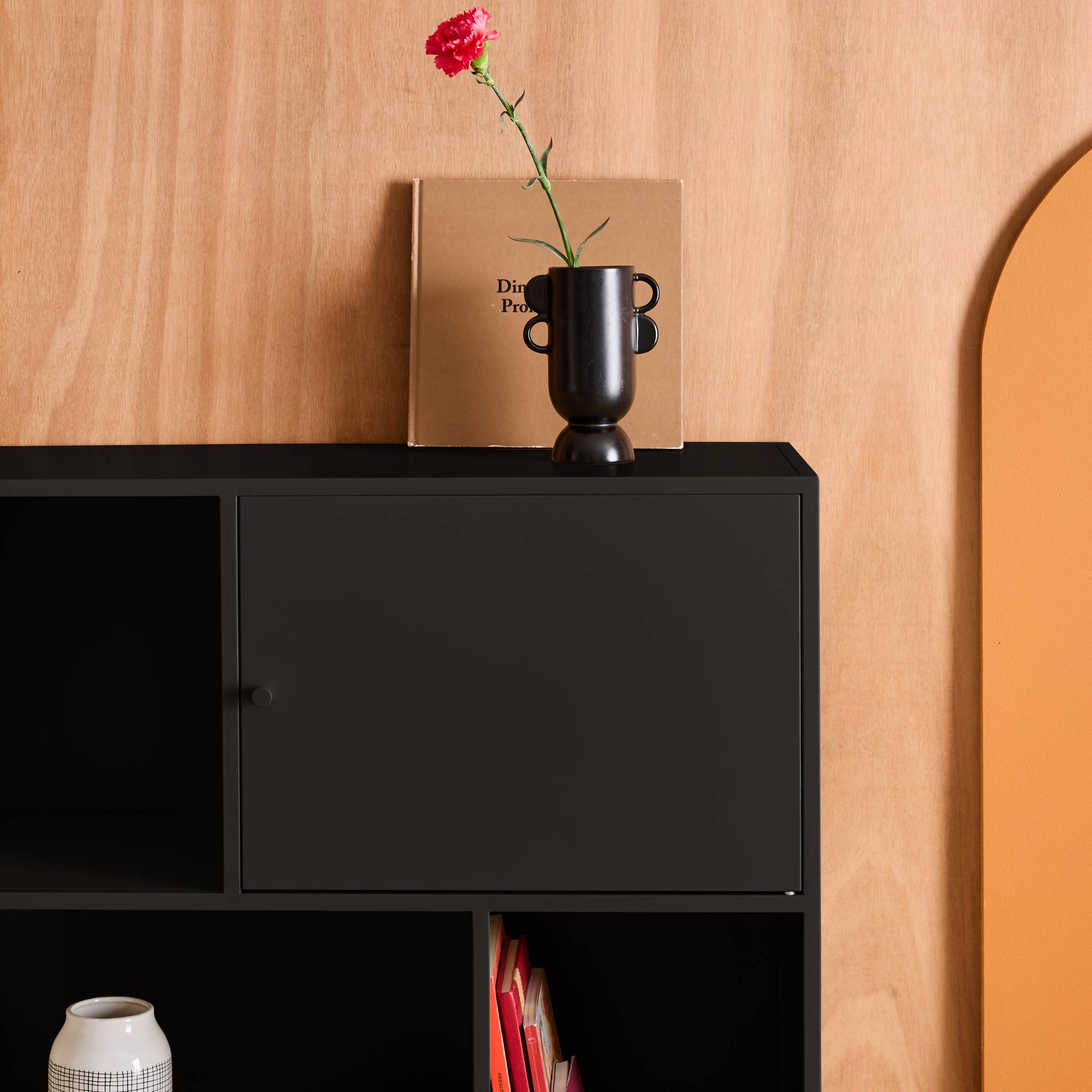 Buffet, meuble de rangement industriel métal 6 compartiments OKLAHOMA