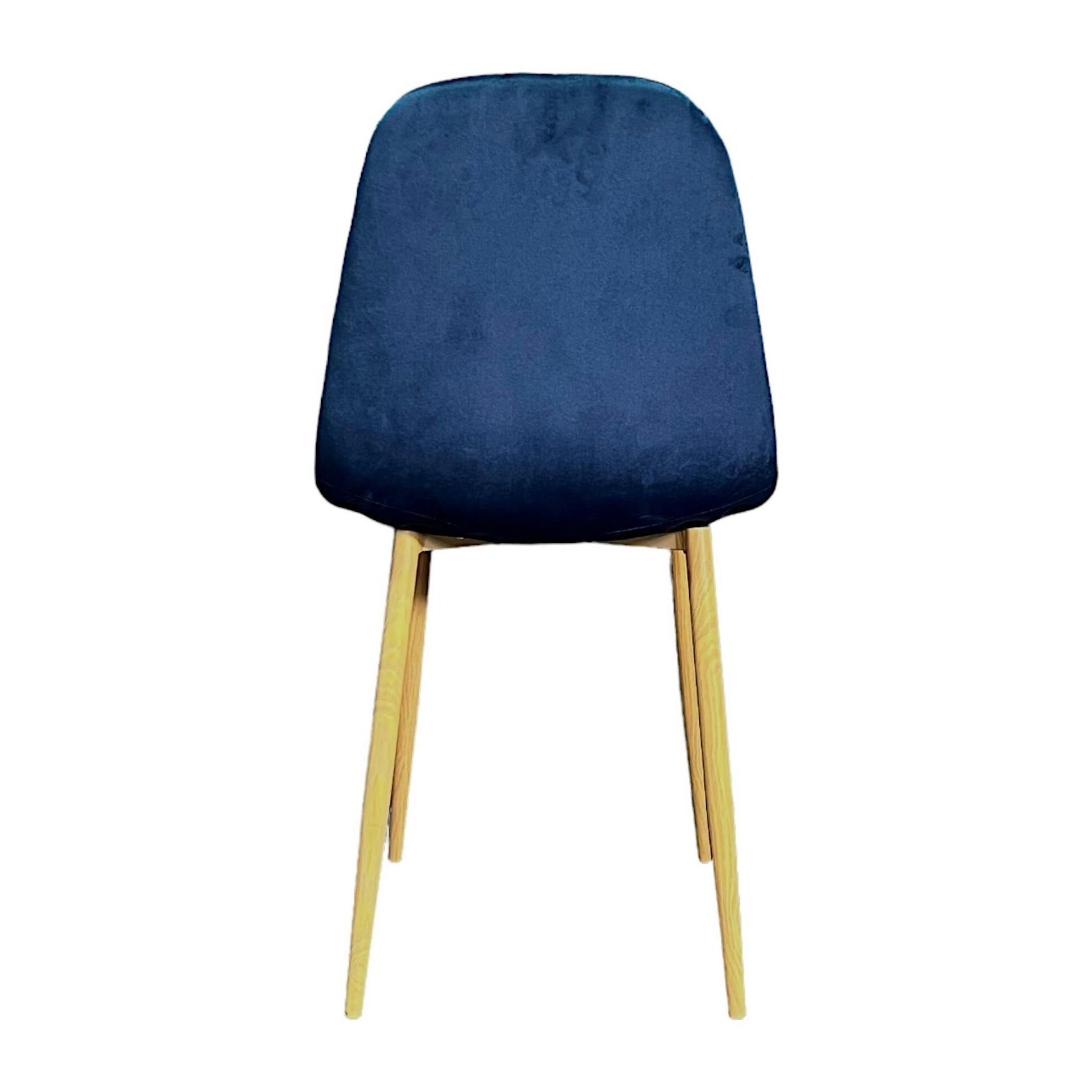 Chaise velours bleu (lot de 2) HAWAI