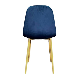 Chaise velours bleu (lot de 2) HAWAI