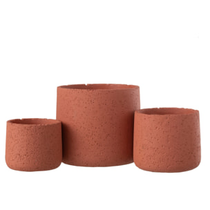 J-Line cache-pot Potine - ciment - terracotta - large -  Ø 19 cm