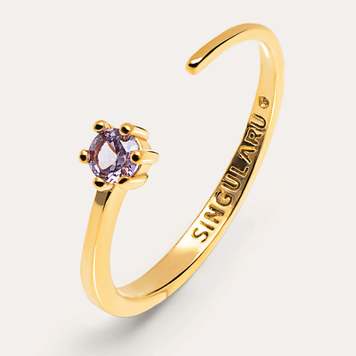 Anillo Sophie Lavande Plata Baño Oro