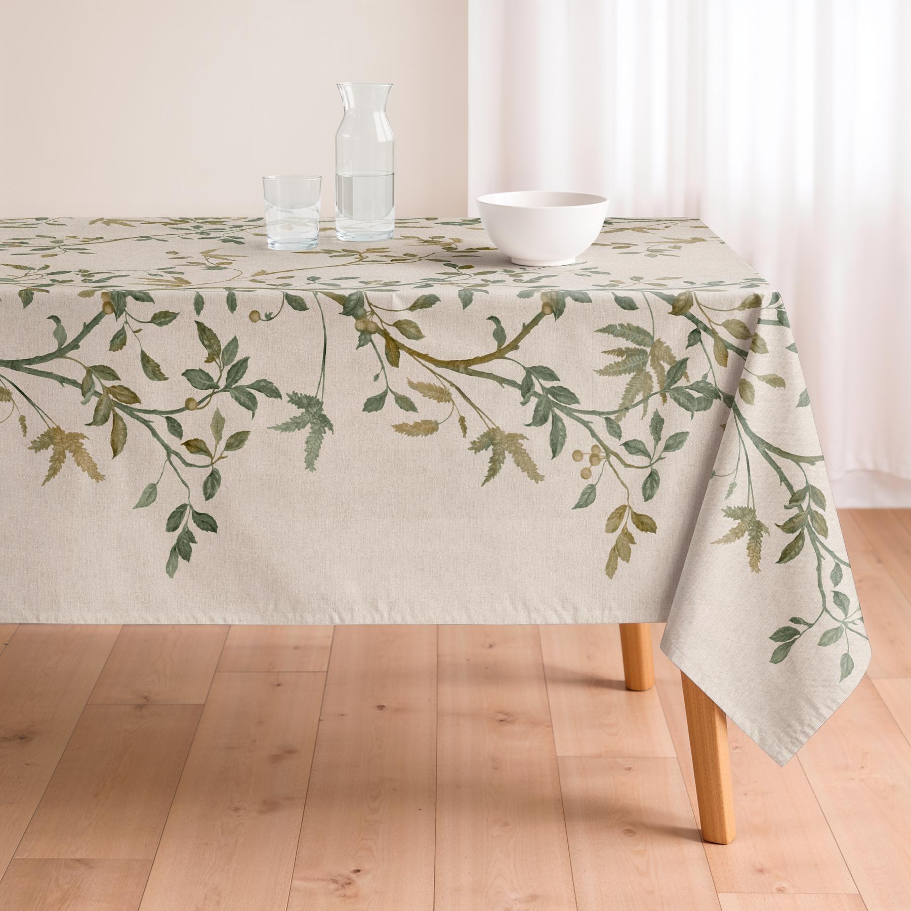 Mantel antimanchas ZARZA VERDE - 100% algodón
