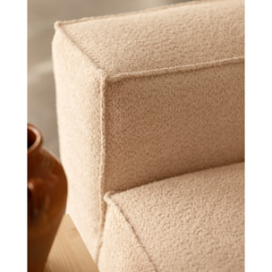 Fauteuil en bouclé couleur beige de 110x90cm Hauteur: 70 Longueur: 110 Largeur: 90