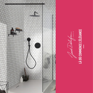 Paroi de douche fixe ou paroi latérale 200 x 90 Contra noir mat