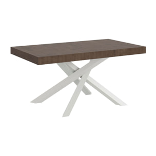 Mesa extensible 90x160/264 cm Volantis Nogal estructura blanco