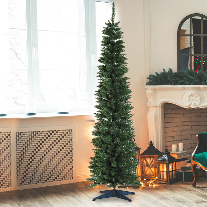 árbol de Navidad Artificial con Soporte 55x180cm Verde