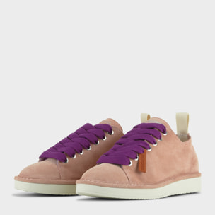 SCARPA ALLACCIATA P01 DONNA IN SUEDE ROSA CIPRIA-VIOLA PANSE'