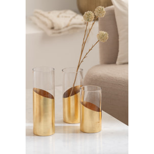 J-Line photophore Moa - verre - transparent/or - large