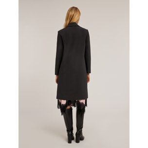 Motivi - Cappotto monopetto in tessuto crêpe - Nero