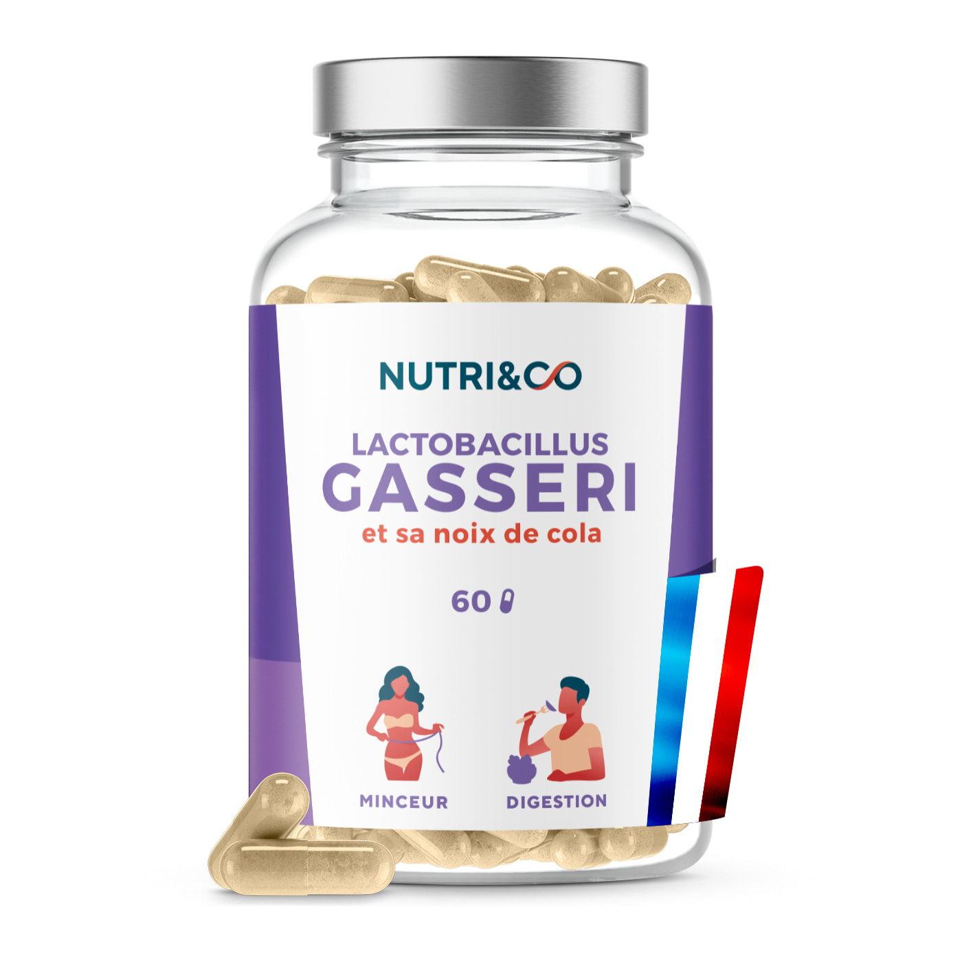 Nutri&Co Lactobacillus Gasseri Probiotique Minceur Ventre Plat - 60 gélules