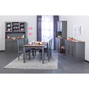 Credenza con 2 ante e 2 cassetti, 90 x 45 x 86, Grigio