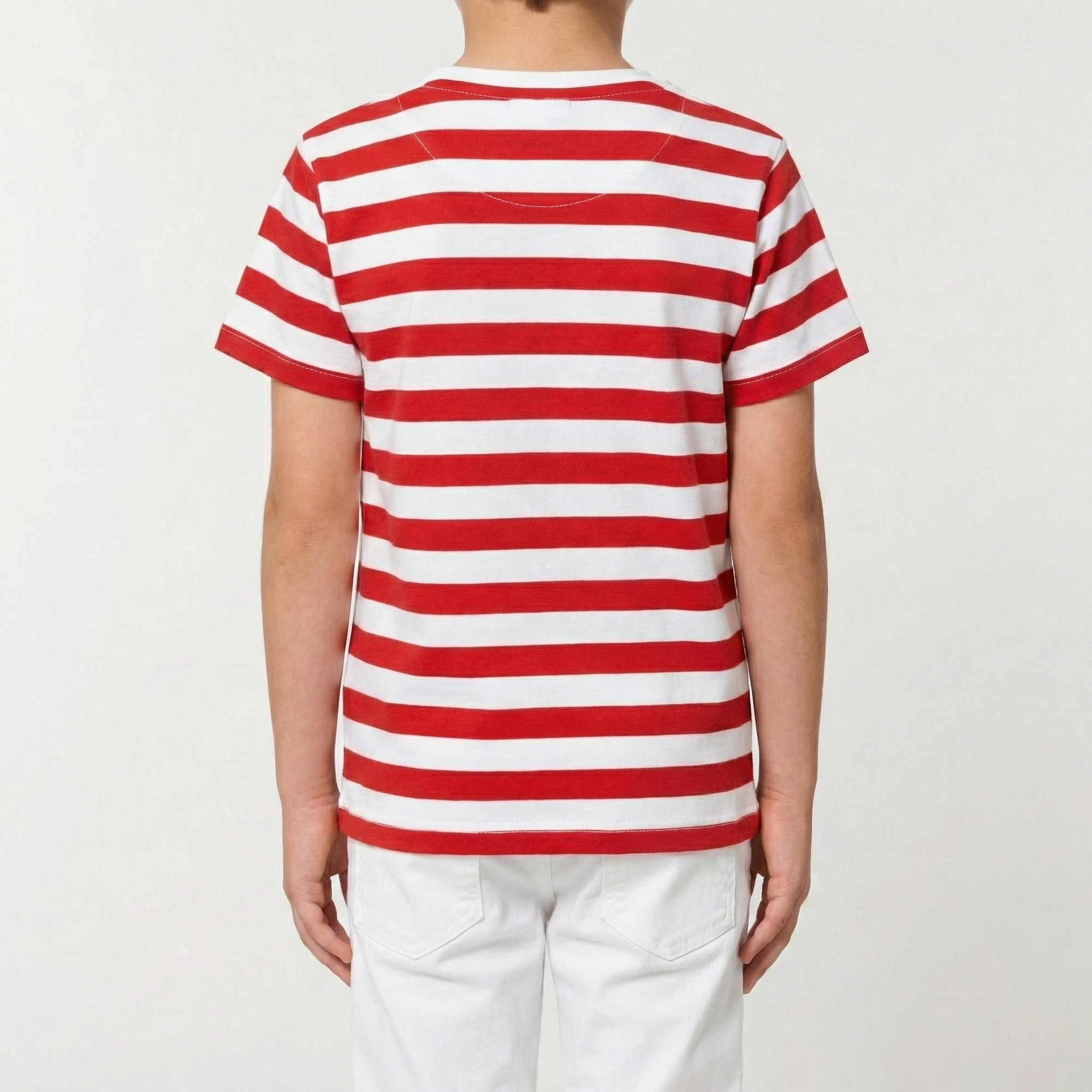 T-shirt a fasce con ricamo logo