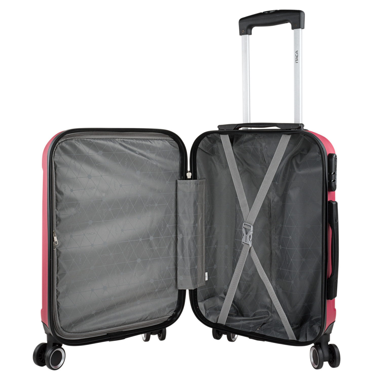 Juego De Trolley Cabina Y Neceser Itaca Havel Fresa