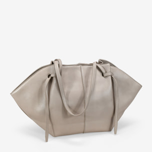 Bolso de hombro beige con cremallera