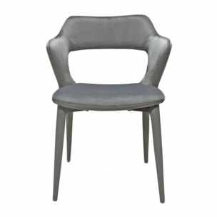 Chaise en velours avec accoudoirs - VALENTINA