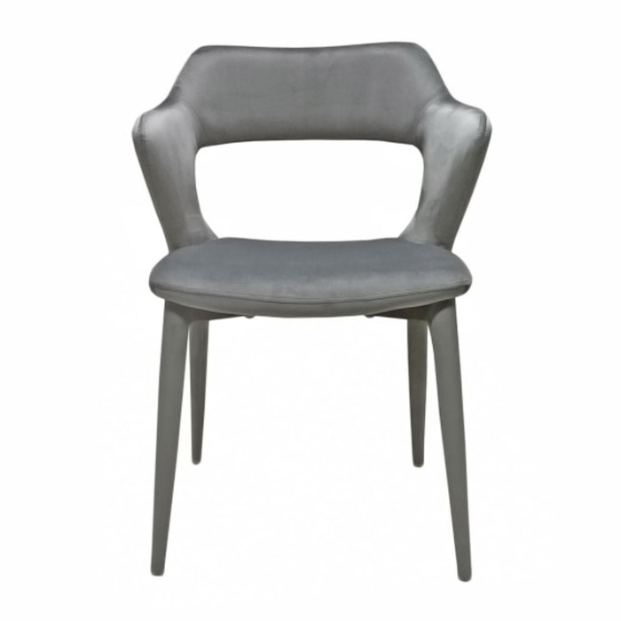 Chaise en velours avec accoudoirs - VALENTINA
