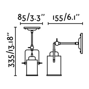 LIST Lampe applique noir